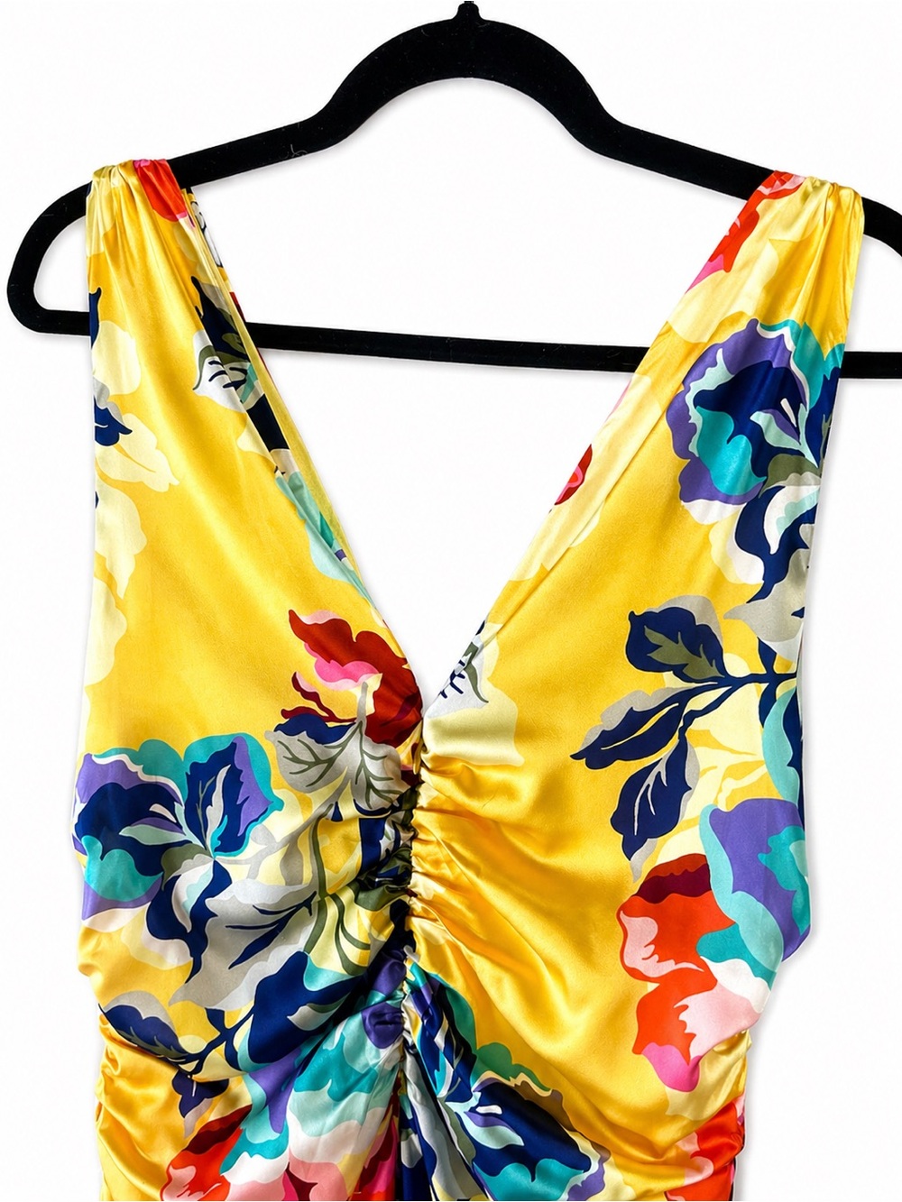Boston Proper Yellow Floral V-Neck Maxi Dress - Picture 7 of 12